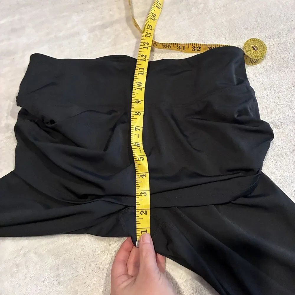 Coolibar Womens Black Skapri Skirted Capri Leggings UPF 50+ Sun Protection Sz M